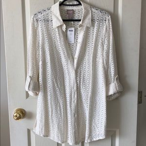 Pretty White Lace Blouse/Over Shirt
